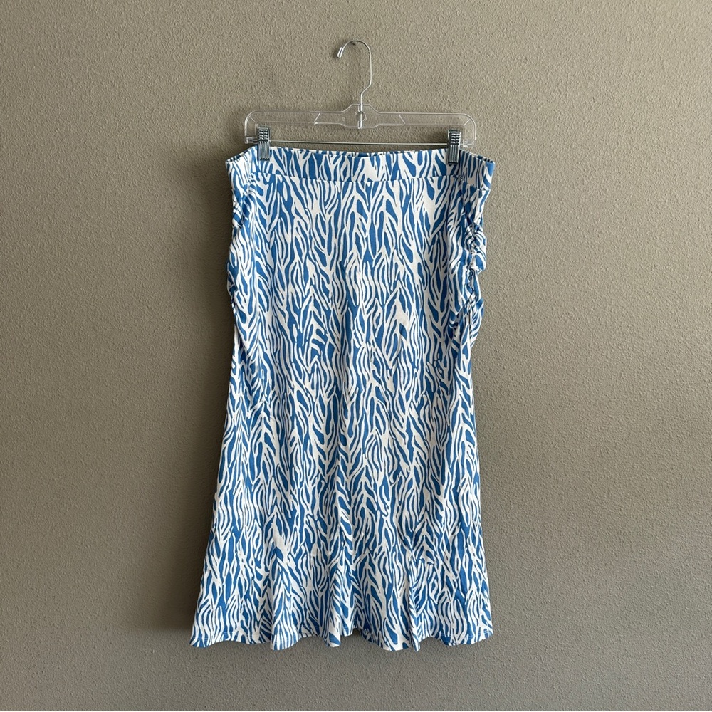 Dian Von Furstenberg for Target Blue and White Patterned Midi Skirt XL